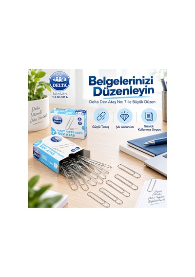 Dev Ataş No:7 Büyük Boy Metal Evrak Ataşı