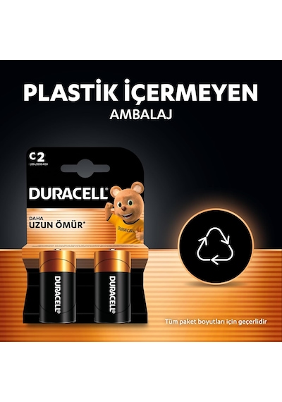 Basıc Alkalin C Pil 2 Li Paket 1,5v
