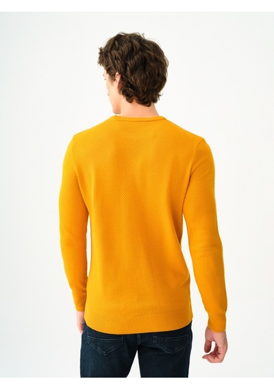 Lf2030179 Erkek Kazak Mustard Mustard