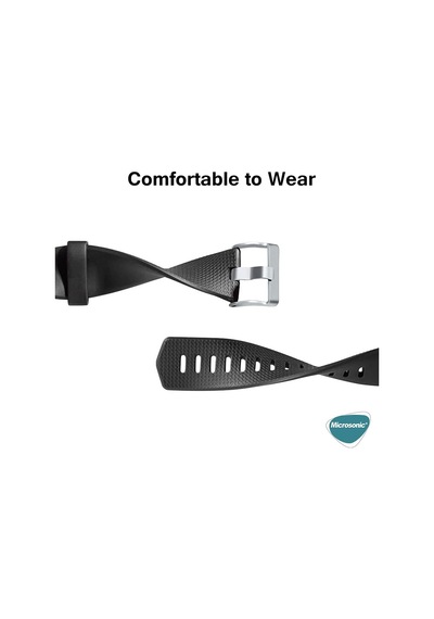 Fitbit Charge 2 İçin Kordon, Silicone Sport Band Siyah Ahşap
