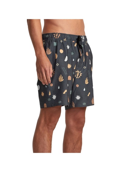 Rvca Rvca Atlas Elastic Erkek Siyah Boardshort 3837 Çok Renkli