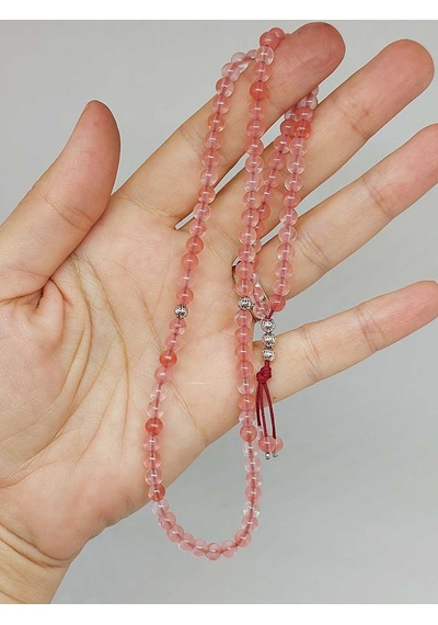 Gül Kuvars Taşı 99luk Tesbih 4mm 45212 Çok Renkli