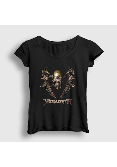 Presmono Kadın Iron Megadeth T-shirt Siyah