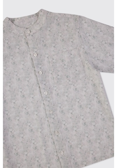 Panço Erkek Çocuk Kısa Kollu Gri Gömlek 2611BK06012