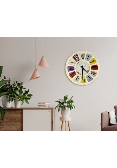 Bk Home Retro Dekoratif 45Cm Ahşap Duvar Saati-10
