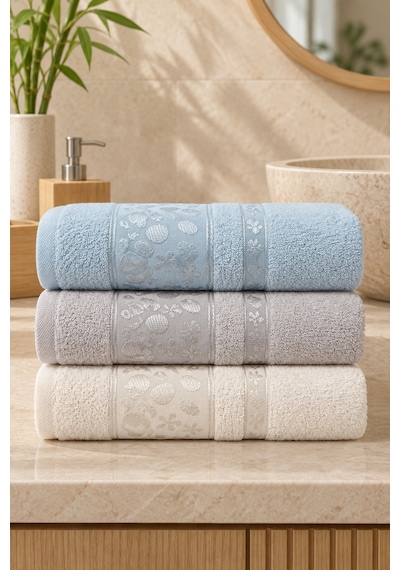 Bamboo Garden Bambu Pamuk Karışımlı El Yüz Havlusu 50x90 Cm 3 Lü Set - Bamboo Breeze Çok Renkli