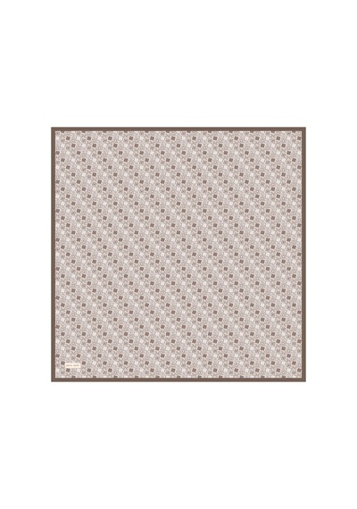 Pierre Cardin Bej Kahverengi 90x90 İpek Krep Saten Eşarp Bej-kahve Bej-kahve