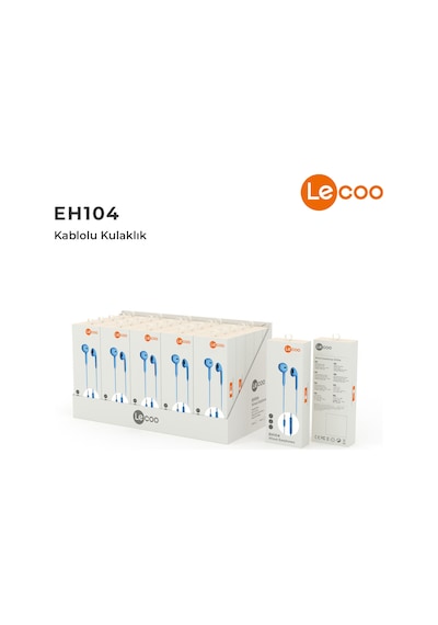 Lecoo EH104 Kablolu 3.5mm Jacklı Kulak İçi Mikrofonlu Kulaklık