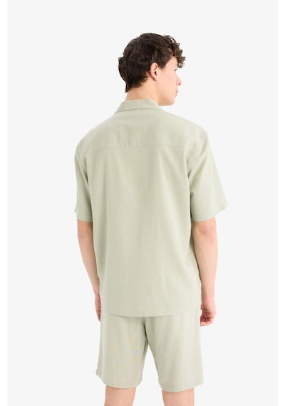 Defacto Relax Fit Polo Yaka Kısa Kollu Gömlek D9882ax25augn497 Yeşil