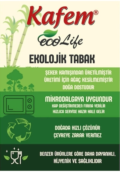 Kafem Ekolojik 3 Gözlü Karton Tabak 25 li X 5 Paket