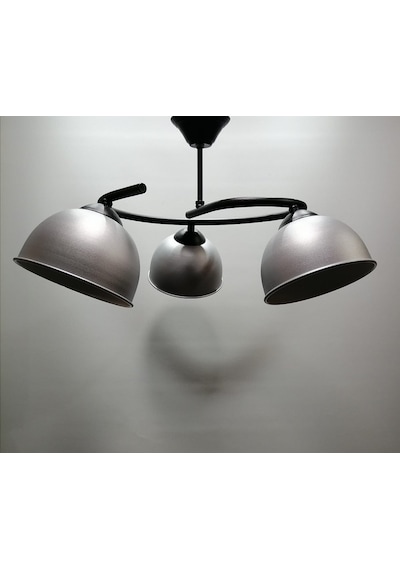 Mylights Gri Başlıklı Metal Avize Üçlü Avize