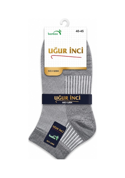 Uğur İnci Bambu Çorap Unisex Nefes Alabilen Terletmez Antibakteriyel Yumuşak Günlük Çorap 3 Lü Paket Gri
