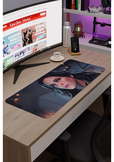 Witcher 3 Kaymaz Dikişli Kauçuk Oyuncu Mousepad V3 - 70x30 Xl Gaming Mouse Pad Fare Altlığı