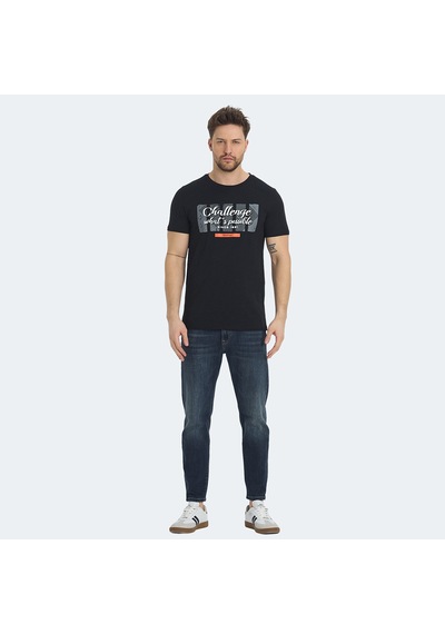 Slazenger RATAN Erkek Baskılı Siyah Tişört