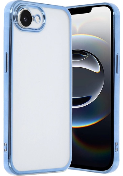 Gld-spt- Newface Apple Uyumlu iPhone 16e Kılıf Razer Lensli Silikon - Açık Mavi