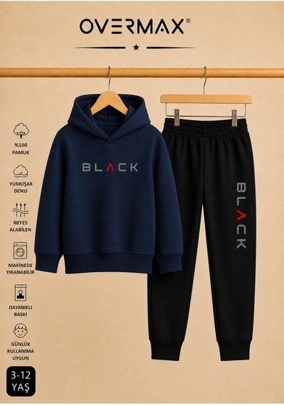 Overmax Çocuk Kapüşonlu Black Baskılı Eşofman Takımı 3-12 Yaş Lacivert Üst- Siyah Alt - 915958428 Lacivert Üst- Siyah Alt Overmax Çocuk Kapüşonlu Black Baskılı Eşofman Takımı 3-12 Yaş Lacivert Üst- Siyah Alt - 915958428 Lacivert Üst- Siyah Alt