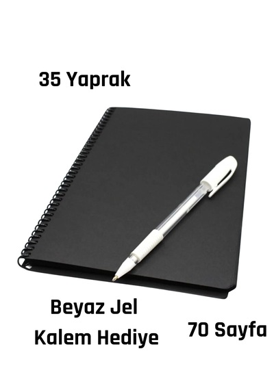 Siyah Sayfalı Anı Defteri Sert Kapaklı Fotograf Albüm Defteri 70