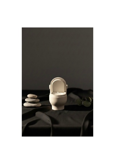 Klozet Görünümlü Dekoratif Tealight Mumluk - Esprili Banyo Süsü Ve Hediyelik Obje