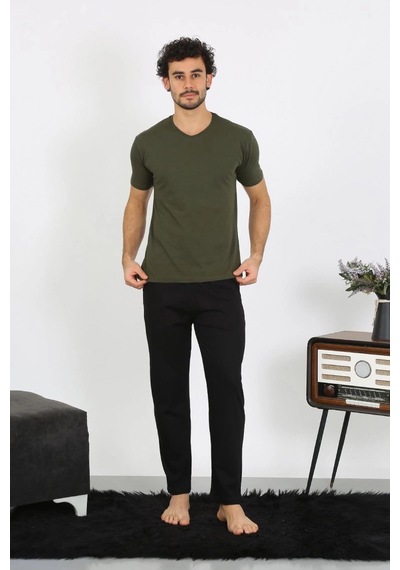Najmaddin.com Beru Erkek Penye Haki 3'lü Pijama Takımı