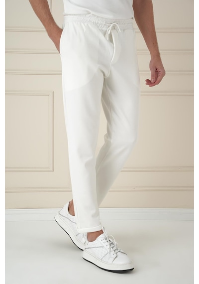 Efor Atp 033 Slim Fit Beyaz Spor Pantolon Beyaz