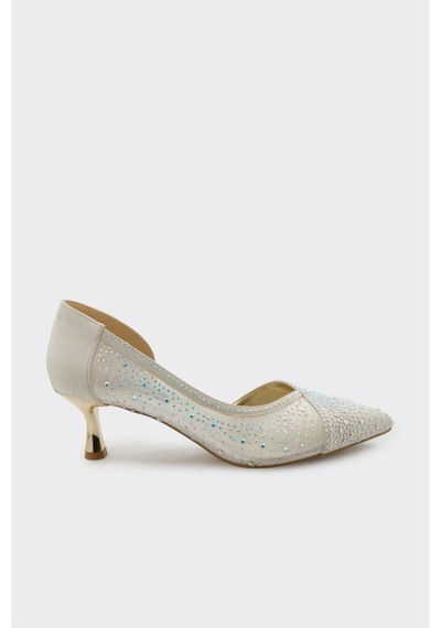 Derinet Melina Kısa Topuklu Stiletto Altın Altın