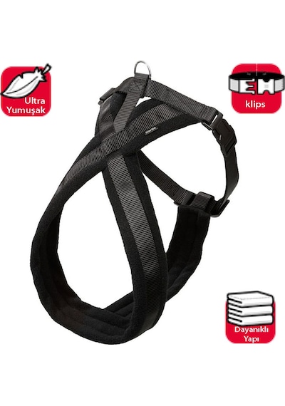 Karlıe Yumuşak Göğüs Tasma 58-70cm Siyah Çok Renkli