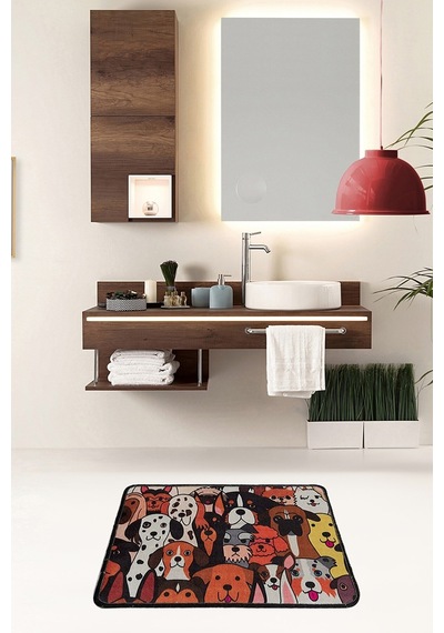Dogs Djt Banyo Halısı Paspas 40 x 60 CM Çok Renkli