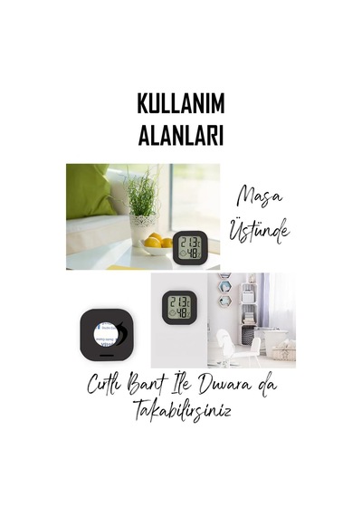 Lexroo Mini Sıcaklık Nem Ölçer Lcd Ekranlı Oda Termometre Duvara Takılabilen Masaüstü Isı