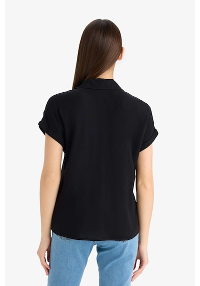 DeFacto Regular Fit Basic Düz Viskon Kısa Kollu Gömlek N7819AZ25SPBK27