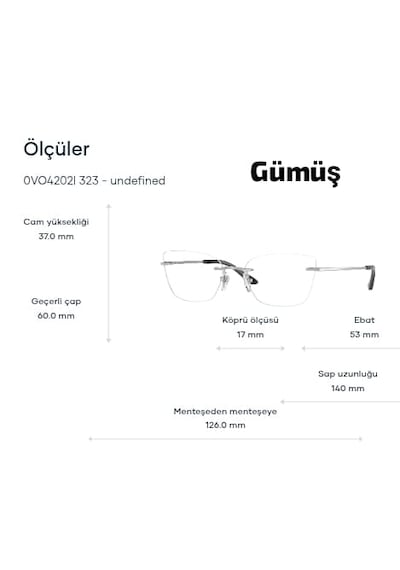 Vogue Vo4202-ı 323 53ekt Small Kadın Mavi Işık Korumalı Ekran Gözlüğü Gümüş