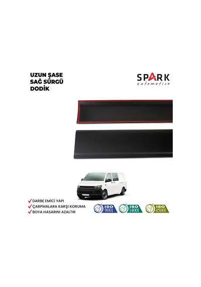 Volkswagen Transporter T6.1 2020-2022 Yıl Aralığı Uyumlu Uzun Şase Sağ Sürgü Dodik Seti 11 Parça Siyah