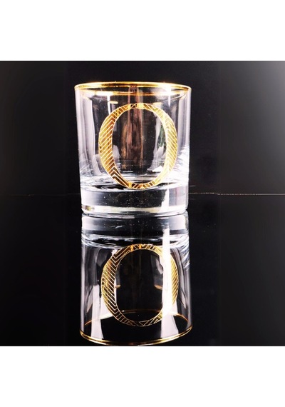 Perlotus O Harfli Gold Altın Yaldızlı Viski Kadeh Bardak Jumbo Serisi Beyaz