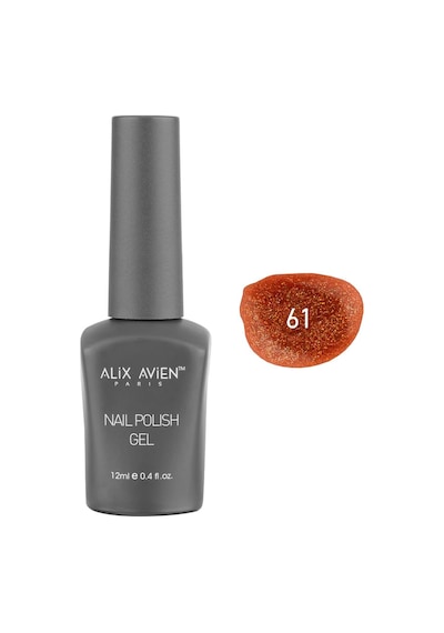 Alix Avien Işıltılı Turuncu Kalıcı Oje 61-yoğun Renk Veren Jel Oje 12 Ml-nail Uv Gel Polish 61