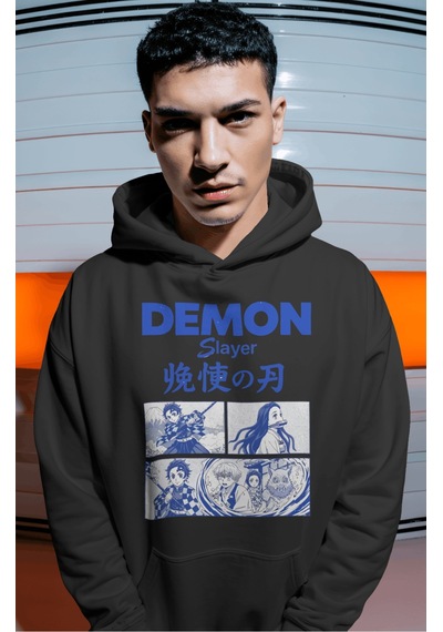 Sevbano Demon Slayer Anime Sırt Baskılı Unisex Oversize Premium Hoodie Siyah Sevbano Demon Slayer Anime Sırt Baskılı Unisex Oversize Premium Hoodie Siyah