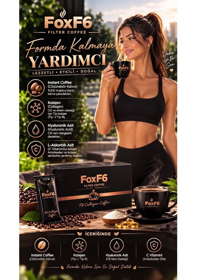 Foxf6 R.fitdetox Form Collagen Coffee Filter Kahve 30 Gün Kullanım Çözünebilir