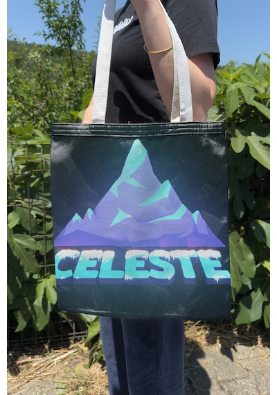 Zipzap Celeste V4 Çift Taraflı Kanvas Baskı Bez Çanta Bilgisayar Oyun Video Oyunu