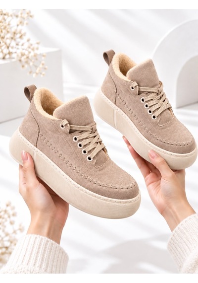 Dabab Shoes Nolen Kadın Vizon Bağcıklı Lüks Süet İçi Kürklü 4 Cm Kalın Taban Sneaker Spor Ayakkabı Dabab Shoes Nolen Kadın Vizon Bağcıklı Lüks Süet İçi Kürklü 4 Cm Kalın Taban Sneaker Spor Ayakkabı