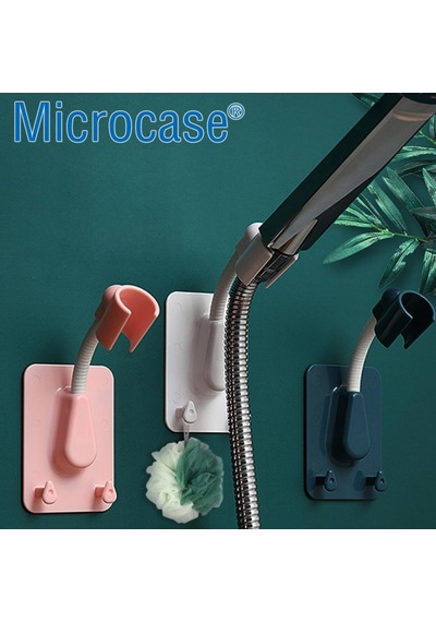 Microcase Esnek Duş Başlığı Tutucu Kancalı Banyo Askısı Ve Organizeri 2 Adet Al5367 Pembe
