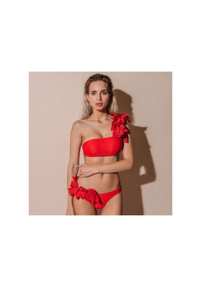 Merc Giyim Tek Omuz Camellia Bikini Kırmızı