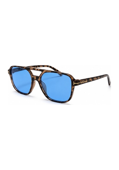 Parento Mavi Cam Leopar Desenli Pilot Vintage Retro Unisex Güneş Gözlüğü