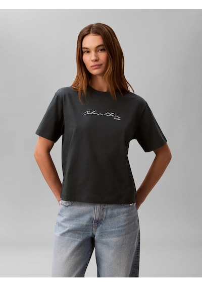 Calvin Klein Ss Graphıc Boxy Tee, 3q1, Xxs Mavi Kadın T-shirt