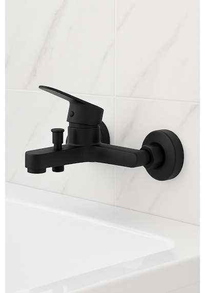 Siyah 4lü Set Banyo Bataryası Eviye Bataryası Lavabo Bataryası Duş Tepe Yağmurlama Seti Özel Seri Siyah