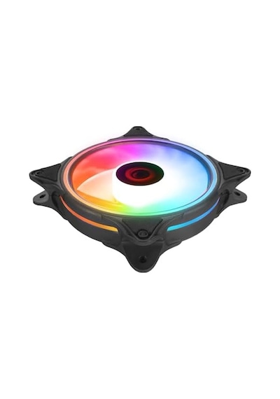 Glare F50 38cfm 1200rpm 12cm Rainbow 3p+4p Molex Soketli Siyah Kasa Fanı