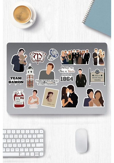 The Vampire Diaries Temalı Sticker Etiket Seti 2 -vampir Günlükleri Sticker- Laptop Notebook Telefon