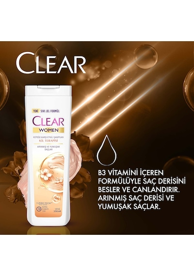 Clear Women Kil Terapisi Kepeğe Karşı Etkili Şampuan 350 ML