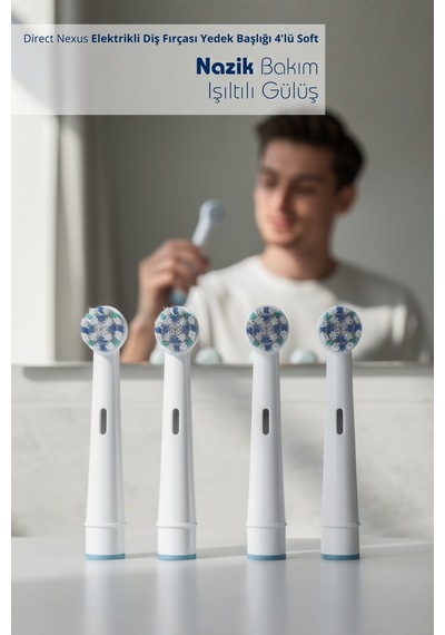 Oral-b Uyumlu Yumuşak Elektrikli Diş Fırçası Yedek Başlığı 4 Lü Soft