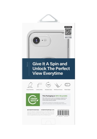 Apple iPhone Uyumlu 17e / 16e Kılıf Swivix Döner Metal Standlı Koruyucu Premium Dayanıklı Kapak Şeffaf