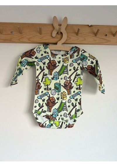 Key Kids Garden Yeşil %100 Organik Pamuklu Unisex Kız Erkek Bebek Body Zıbın