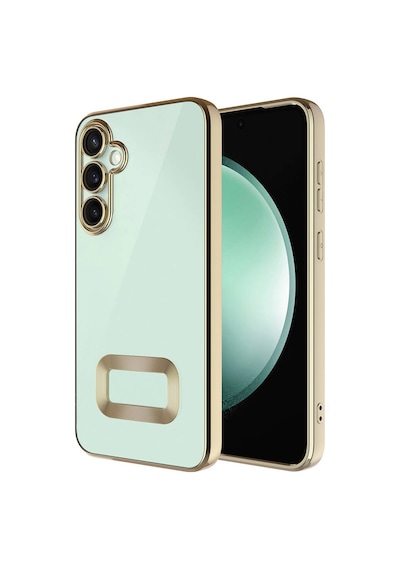 Galaxy A35 Kılıf Kamera Korumalı Logo Gösteren Zore Omega Kapak Gold