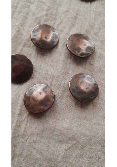 Antık Bakır Metal Düğme 22 Mm 5 Adet